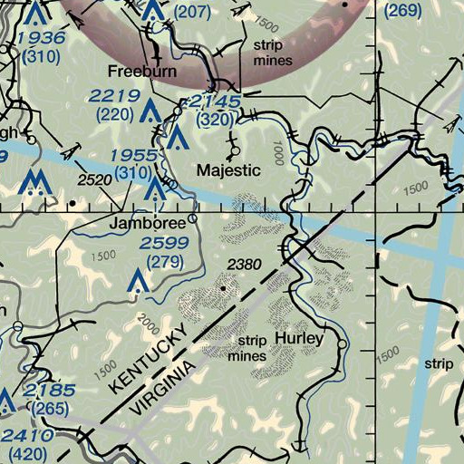 FAA VFR chart of Blue Spring Branch, KY
