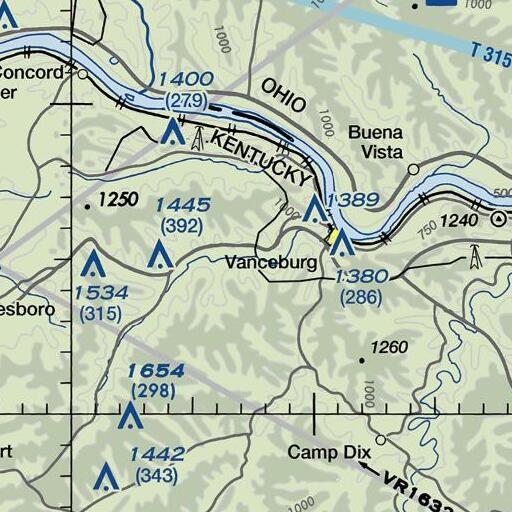 FAA VFR chart of Blue Spring Branch, KY