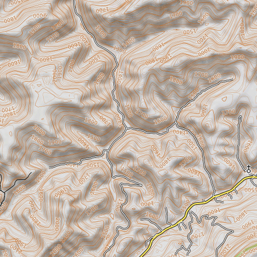 OpenTopoMap map of Bo Fork, KY