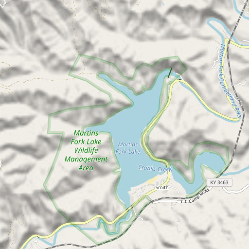 OpenStreetMap map of Board Branch, KY