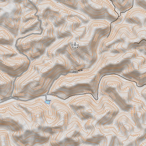 OpenTopoMap map of Boardinghouse Branch, KY