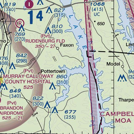 FAA VFR chart of Boatwright, KY