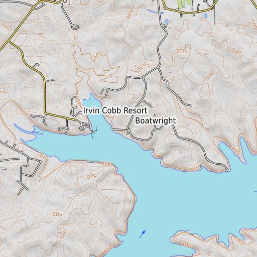 OpenTopoMap map of Boatwright, KY