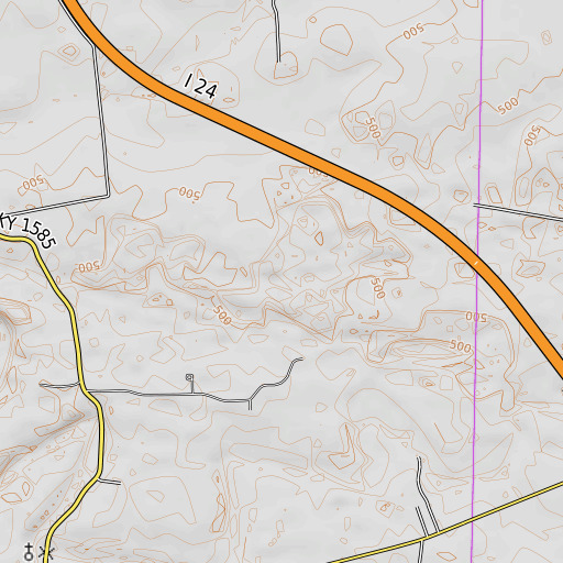 OpenTopoMap map of Boatwright Hole, KY