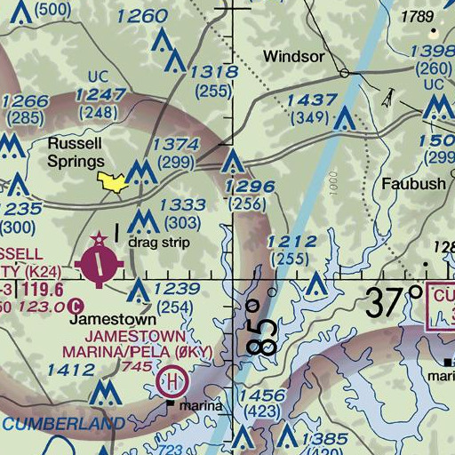 FAA VFR chart of Bob Branch, KY