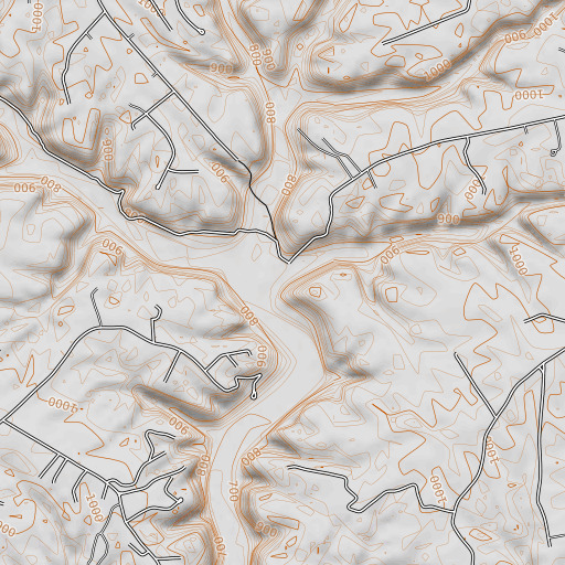 OpenTopoMap map of Bob Branch, KY