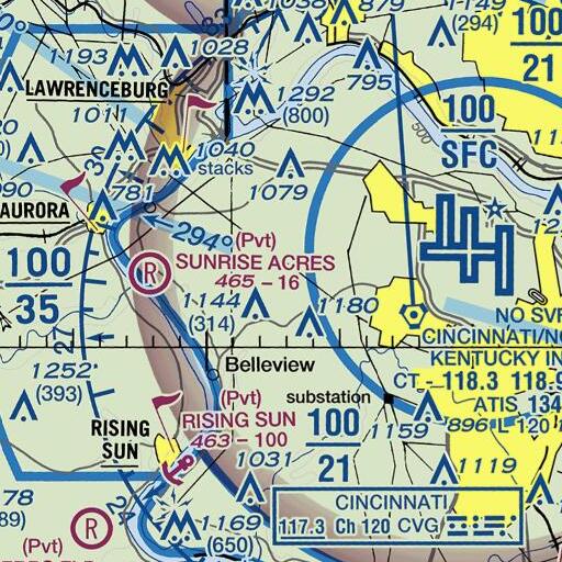 FAA VFR chart of Brandywine Creek, KY