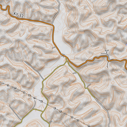 OpenTopoMap map of Brier Fork, KY