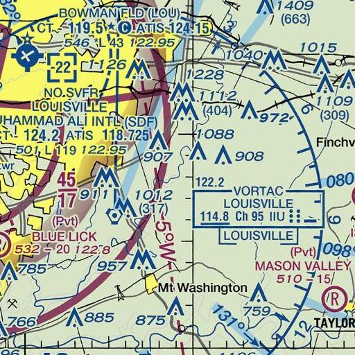 FAA VFR chart of Brush Run, KY