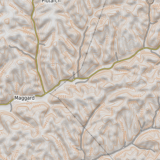 OpenTopoMap map of Brushy Fork, KY