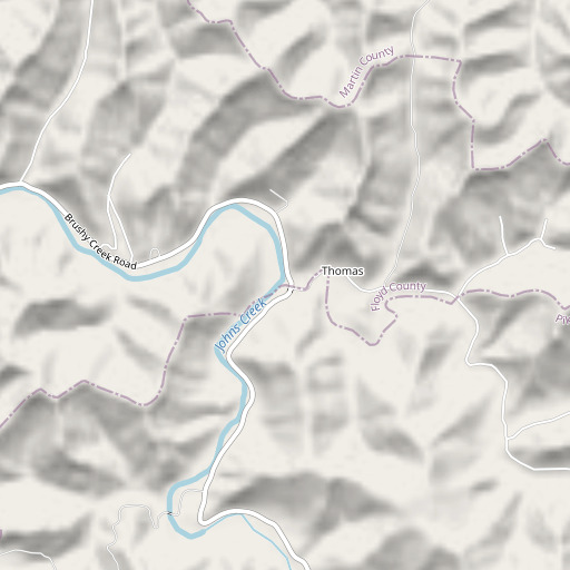 OpenStreetMap map of Brushy Fork, KY