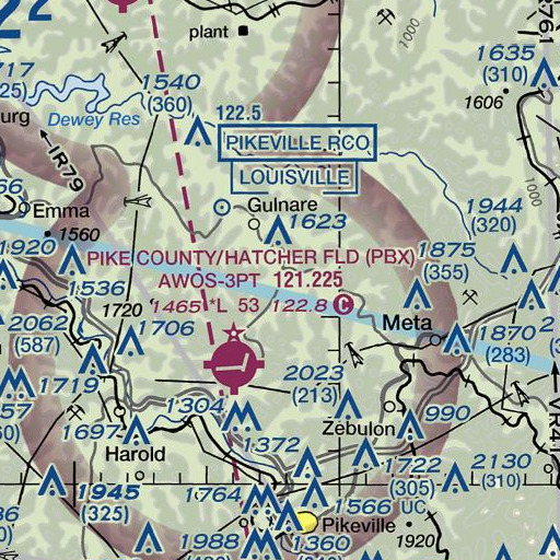 FAA VFR chart of Brushy Run, KY