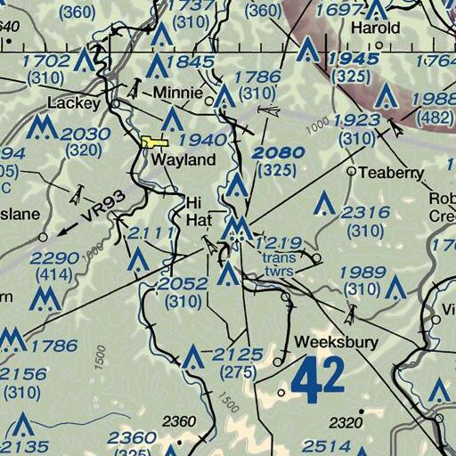 FAA VFR chart of Bryant Branch School, KY