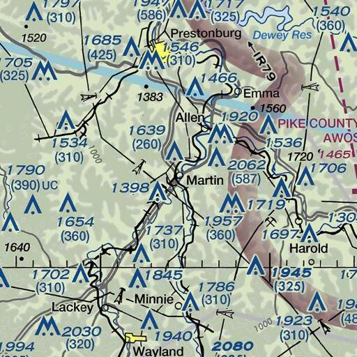 FAA VFR chart of Buck Branch, KY