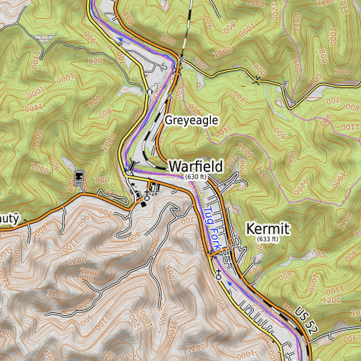 OpenTopoMap map of Buck Creek, KY