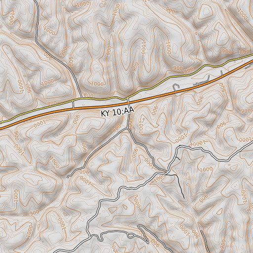 OpenTopoMap map of Buck Lick, KY