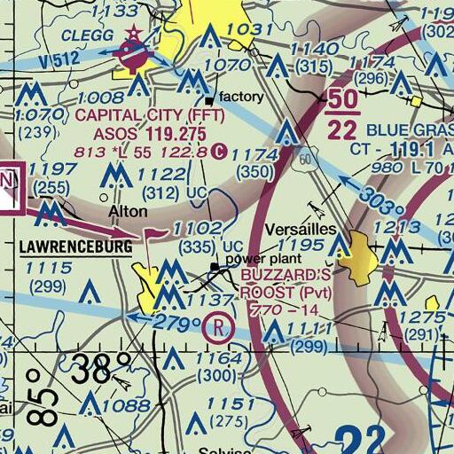 FAA VFR chart of Buck Run, KY