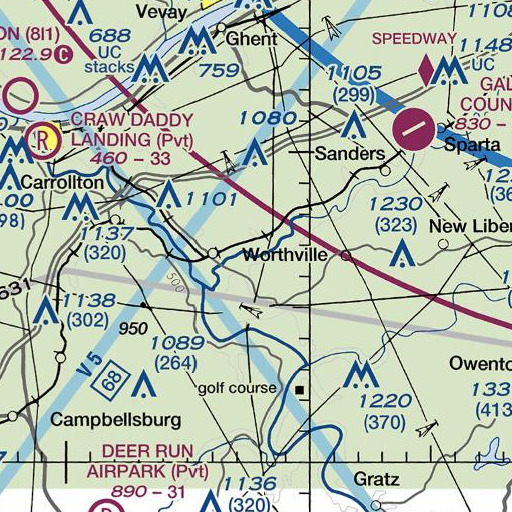FAA VFR chart of Buck Run, KY