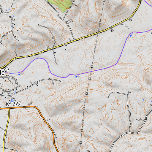 OpenTopoMap map of Buck Run, KY