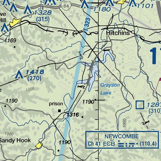 FAA VFR chart of Buckeye Branch, KY