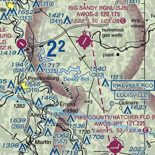FAA VFR chart of Buffalo Creek, KY