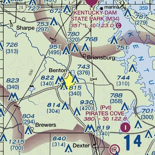 FAA VFR chart of Burnham Branch, KY