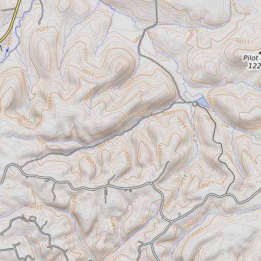 OpenTopoMap map of Elixir Springs, AR