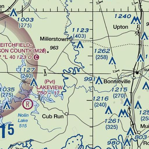 FAA VFR chart of Bush Bend, KY