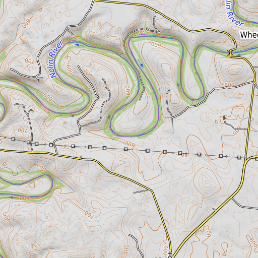 OpenTopoMap map of Bush Bend, KY