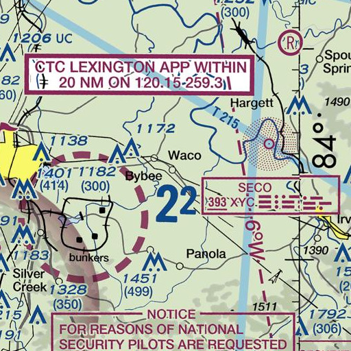 FAA VFR chart of Bybee, KY