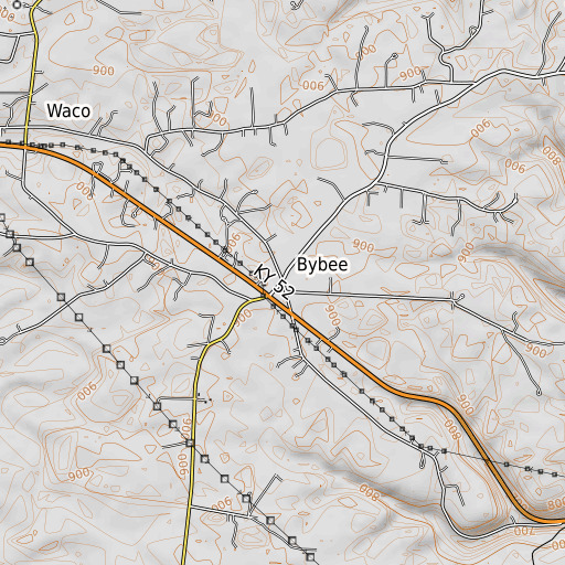 OpenTopoMap map of Bybee, KY
