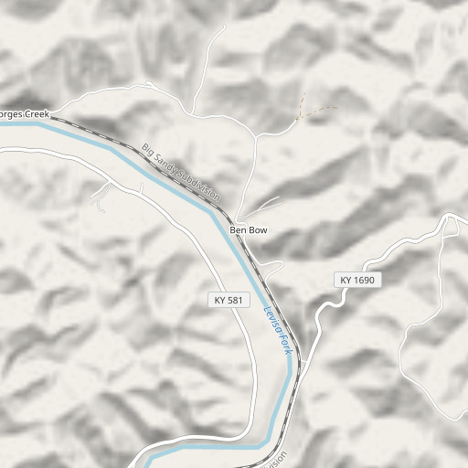 OpenStreetMap map of Cabin Branch, KY