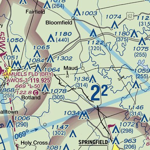 FAA VFR chart of Camp Branch, KY