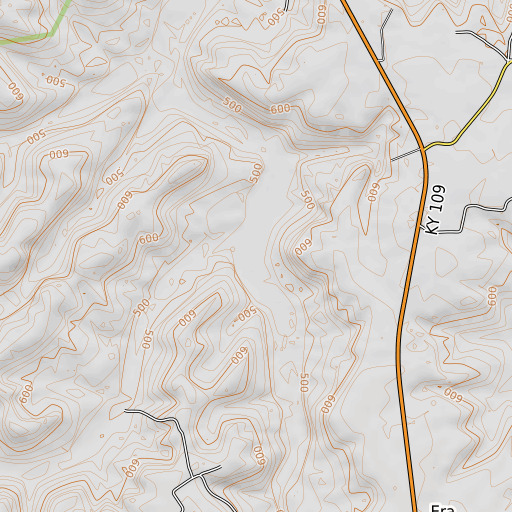 OpenTopoMap map of Camp Creek, KY