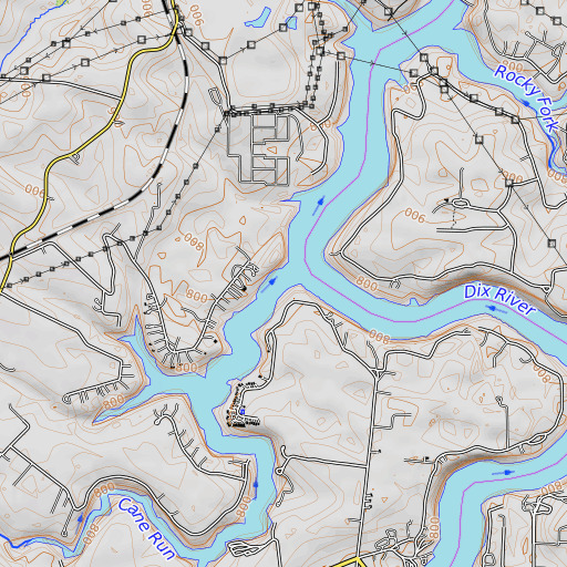OpenTopoMap map of Cane Run, KY