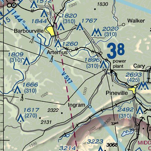 FAA VFR chart of Carter Branch, KY