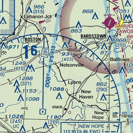 FAA VFR chart of Carter Knob, KY