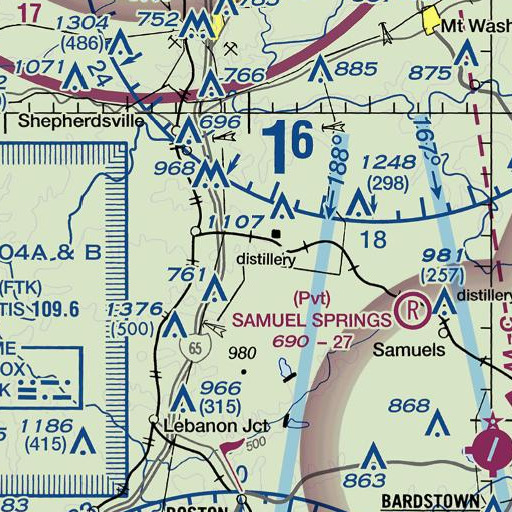 FAA VFR chart of Cedar Lakes, KY