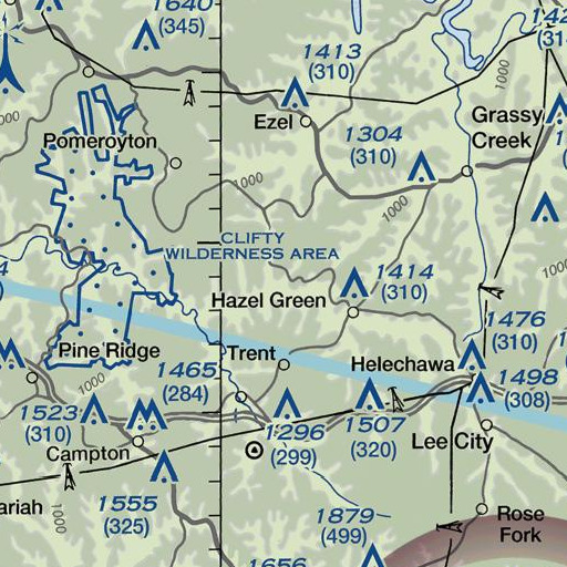 FAA VFR chart of Chapel Branch, KY