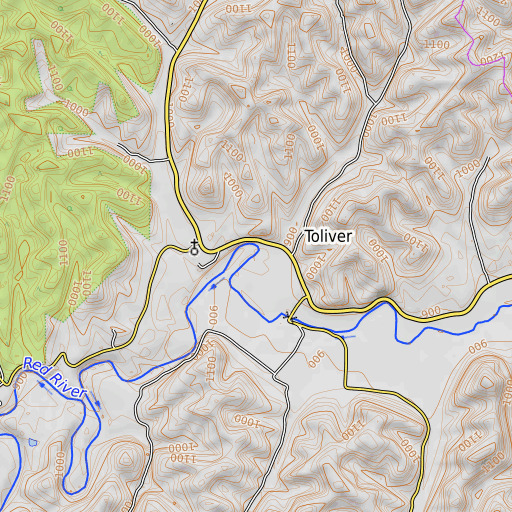 OpenTopoMap map of Chapel Branch, KY
