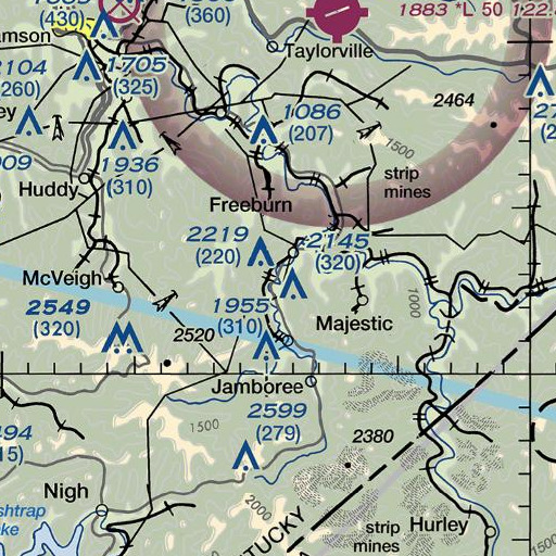 FAA VFR chart of Church Branch, KY