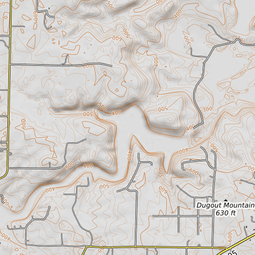OpenTopoMap map of Fall Branch, AR
