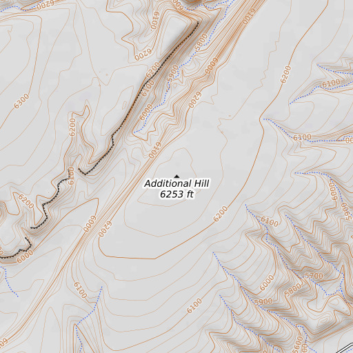 OpenTopoMap map of Additional Hill, AZ