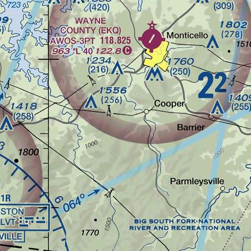FAA VFR chart of Criswell Mountain, KY