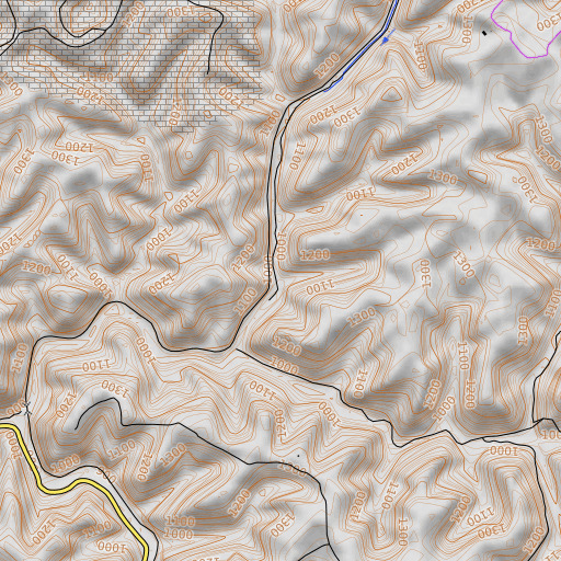 OpenTopoMap map of Davis Branch, KY