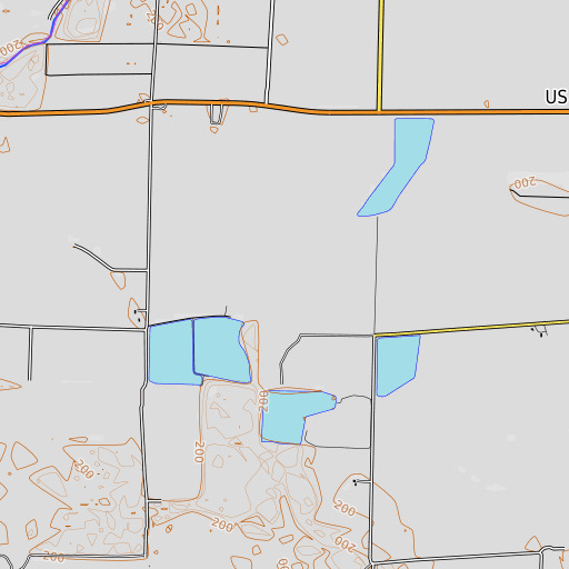 OpenTopoMap map of Fish Slough, AR