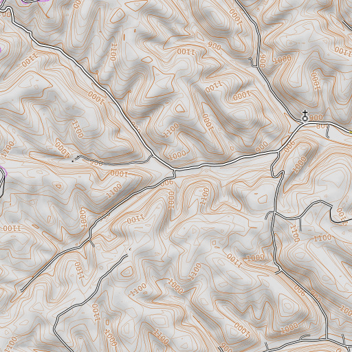 OpenTopoMap map of Davis Fork, KY