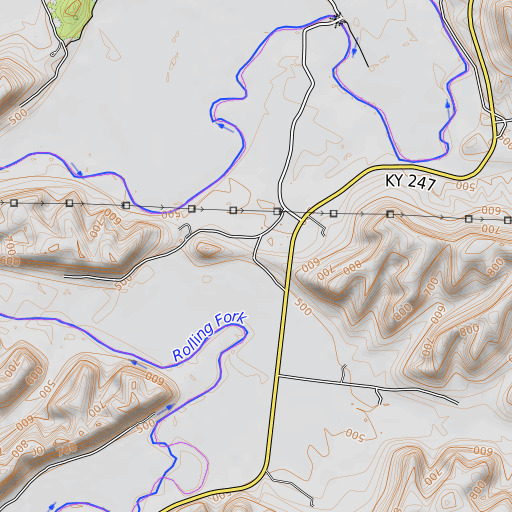 OpenTopoMap map of Devils Backbone, KY