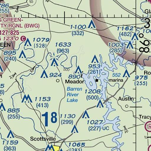 FAA VFR chart of Difficult Creek, KY