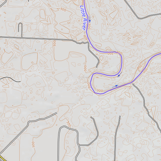 OpenTopoMap map of Flat Creek, AR